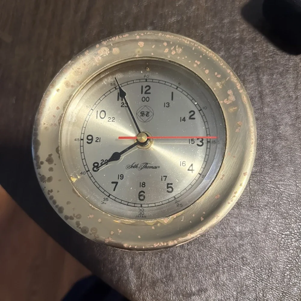 Vintage Seth Thomas Brass Maritime Brass Ships Clock (Preowned) Need Restoration